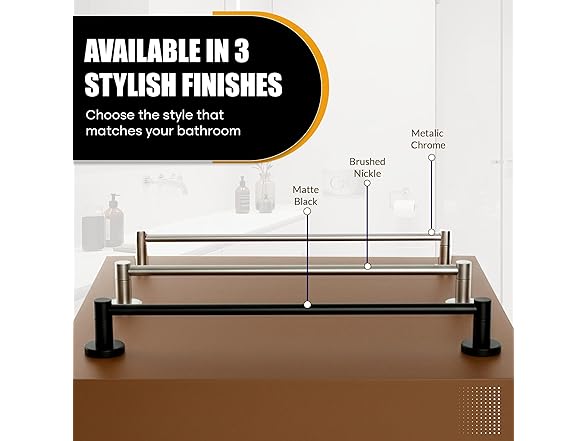 HIGHCRAFT 24 Inch Towel Bar, Brushed Nickel