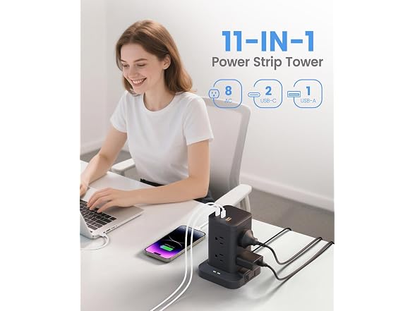 TAGZILO Power Strip Tower Surge