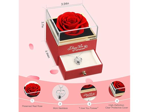 WILDLOVE Rose & Mom Necklace Gift Set