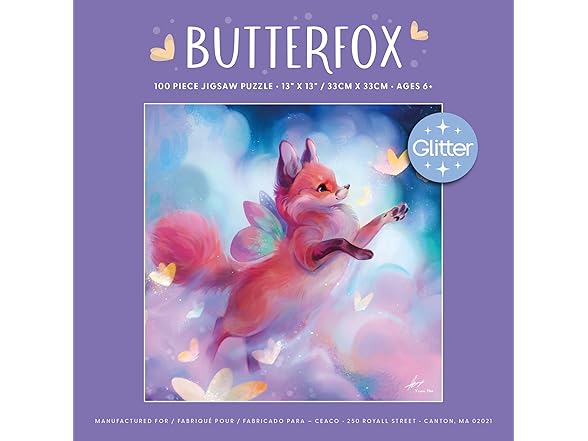 Ceaco  - Glitter - Butterfox - 100 Piece Jigsaw Puzzle