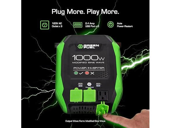 GREEN FUEL AD20003G 1000W Power Inverter