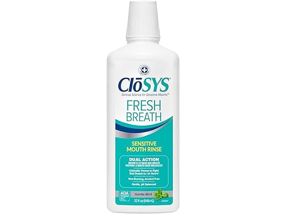 CloSYS Mouthwash 32 Ounce Fresh Breath Mouthwash