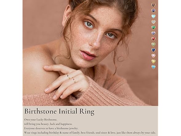 JSJOY September Birthstone Rings