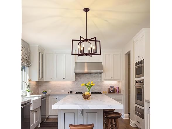 6-Light Chandelier, Farmhouse Dining Room Light Fixture