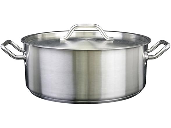 BRAZIER WITH LID 18/8 STAINLESS STEEL