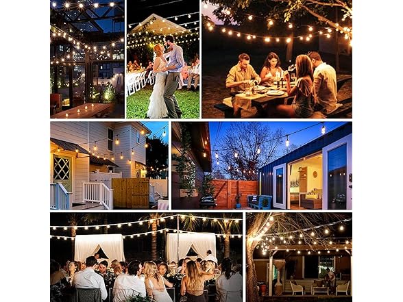 Yochoice Outdoor Solar S14 String Lights 48FT