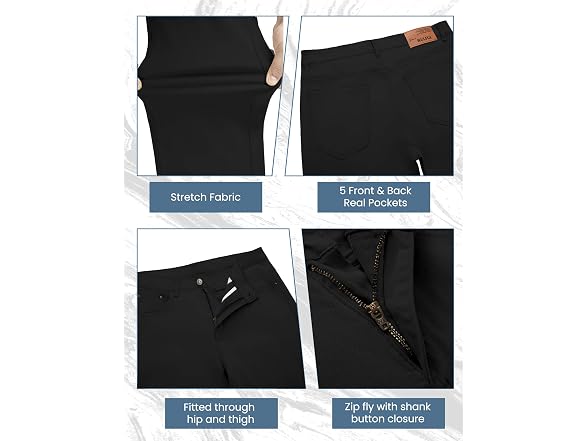 Wulful Men (38W x 32L) Slim Skinny Stretch Pants