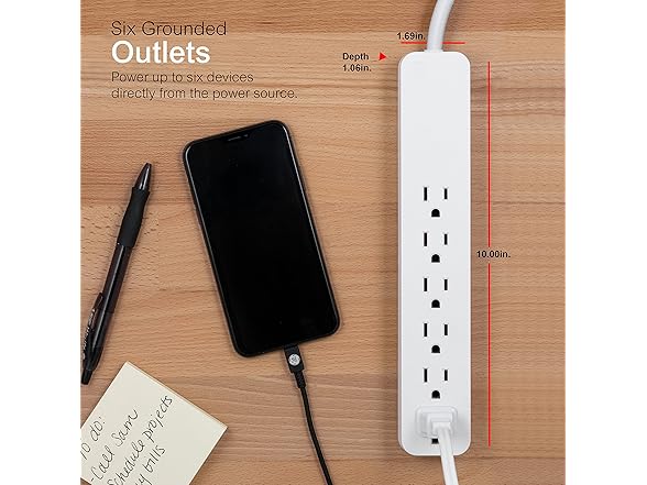 GE 6-Outlet 3ft. Surge Protector