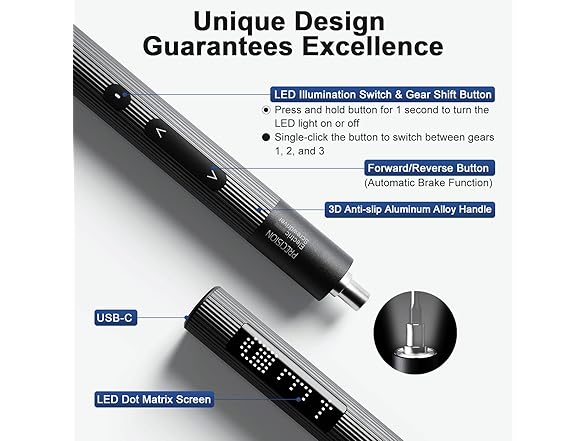 Precision Electric Screwdriver Set with LED Screen