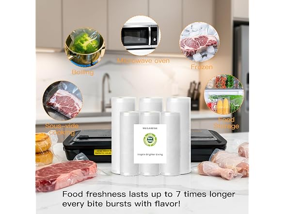 AZEUS Vacuum Sealer Bag Set with Labels & Marker, 300 Bags