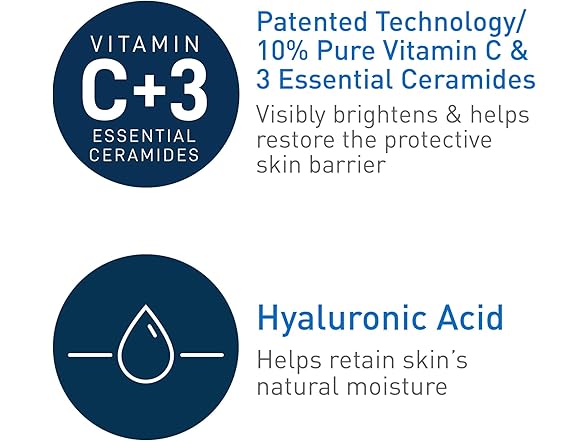 (2 Pack) CeraVe Vitamin C Serum with Hyaluronic Acid