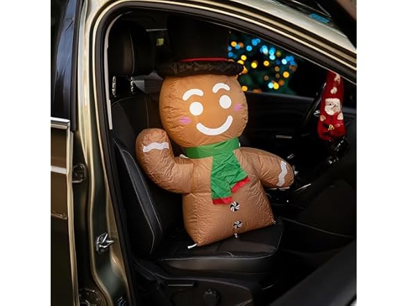 Zone Tech CR0003 Gingerbread Blow-Up Décor for Cars Brown