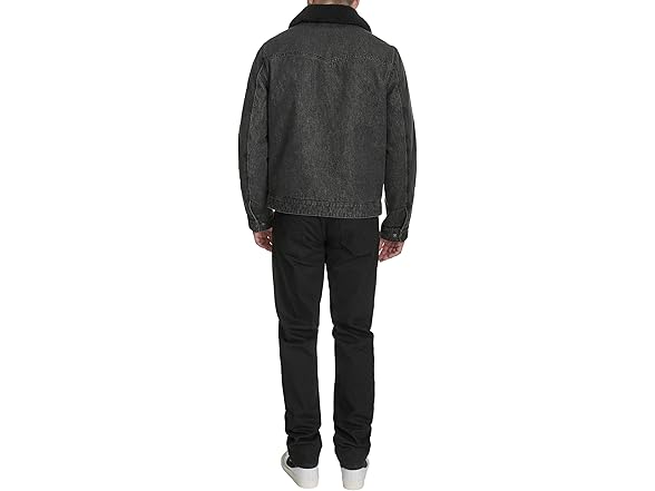 Levis Mens Denim Western Jacket w Sherpa Collar (M)