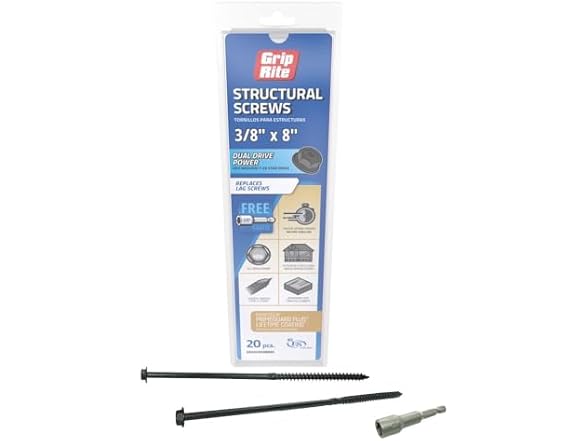 Grip-Rite Grip-Rite GRSSHW38820 3/8" x 8" Structu