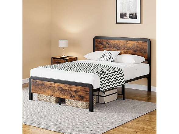 IDEALHOUSE Full Bed Frame with Headboard,