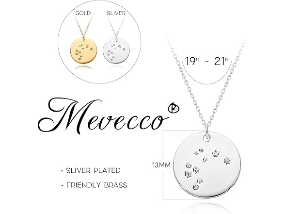 MEVECCO Sliver Necklace Zodiac Taurus