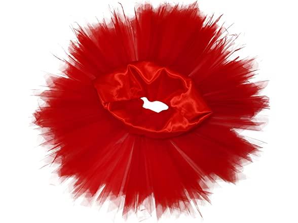 Musever 1950s Vintage Tulle Petticoat – Puffy Tutu Bubble Skirt (Black/Red, Large/X-Large)