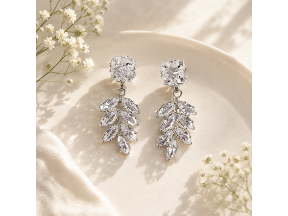 Silver CZ Drop Earrings