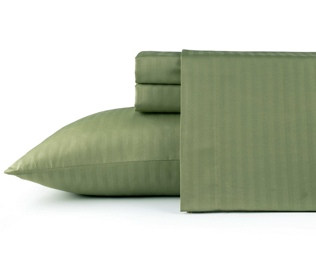 Bibb Home 1500 Series Damask Stripe 4 Piece Sheet Set - Gallery 19