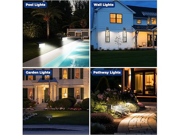 HGGH Solar Lights Outdoor, 4PK
