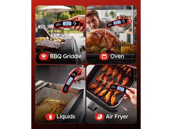 ONFIKY GAR-15 ONFIKY Digital Meat Thermometer, Red