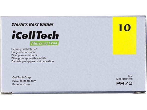 60 iCellTech Hearing Aid Batteries Size 10