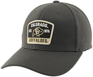 ZHATS Men's Standard NCAA Officially Licensed Fitted Hat ZH Patch Switchback Charcoal, Grey, Medium