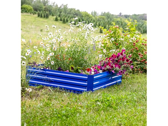 Sunnydaze Galvanized Raised Garden Bed