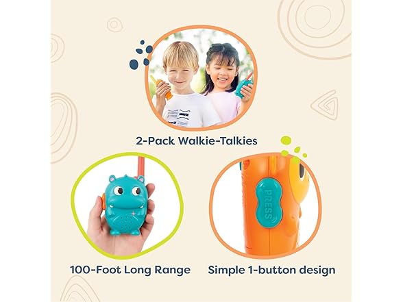 B. toys- Hippo & Monkey Walkie-Talkies