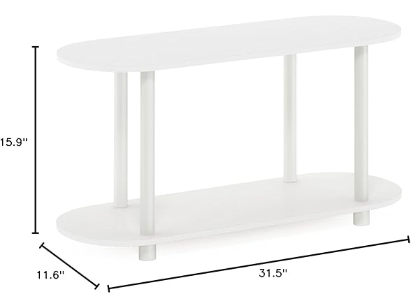 Furinno Furinno Turn-N-Tube No Tools Modern Oval Side Tabl