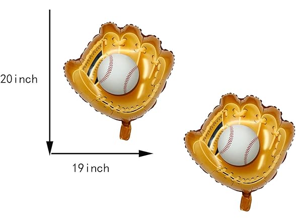 LYST 14PCS Baseball Foil Balloons With Latex