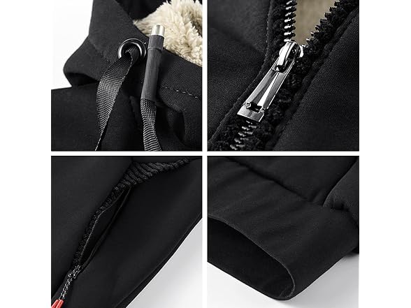 Flygo Men (L) Fleece Sherpa Lined Full Zip Hoodie