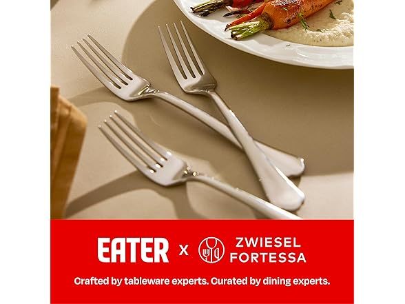 Eater x Zwiesel Fortessa Silas 18/10 Stainless Steel, 20 Piece Flatware Set 