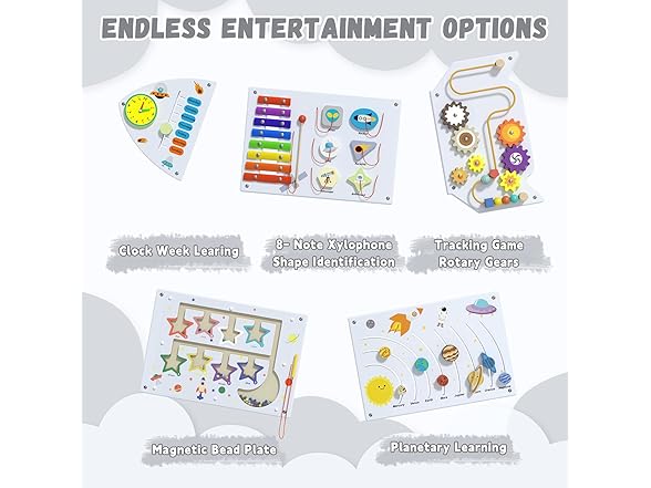 Nigwet Rocket Sensory Wall Panel for Kids