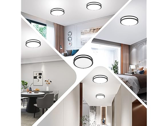TOBUSA 2 Pack 36W LED Ceiling Lights, Modern Black
