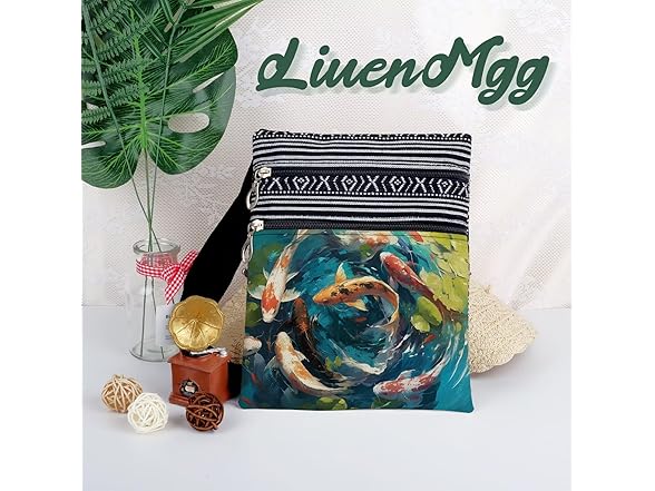 LiuenMgg Koi Fish Messenger Bag