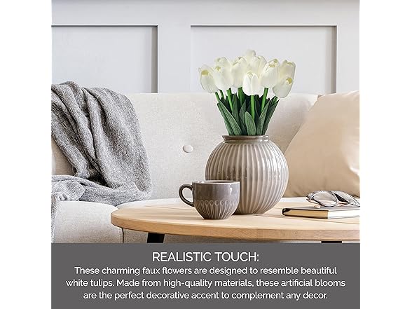 Mikasa White Faux Tulips Artificial Flowers