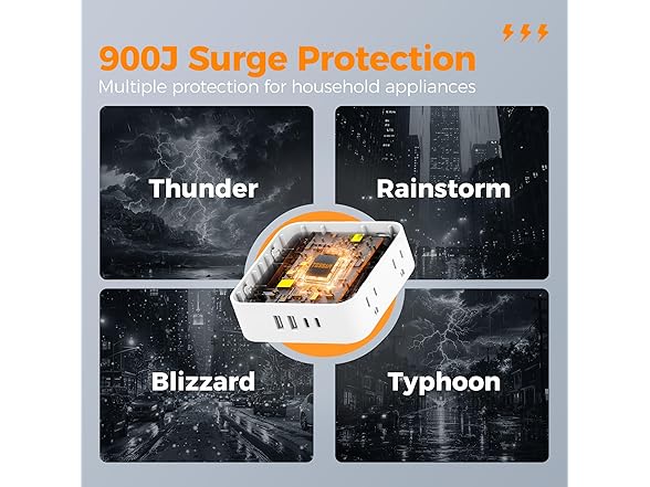 TESSAN Power Strip (8 Outlets, 4 USB)