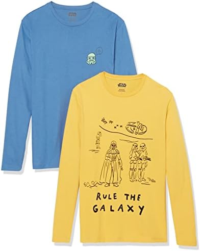 Amazon Essentials Disney | Marvel | Star Wars Men's Long-Sleeve T-Shirts, Pack of 2, Star Wars Troopers, X-Small