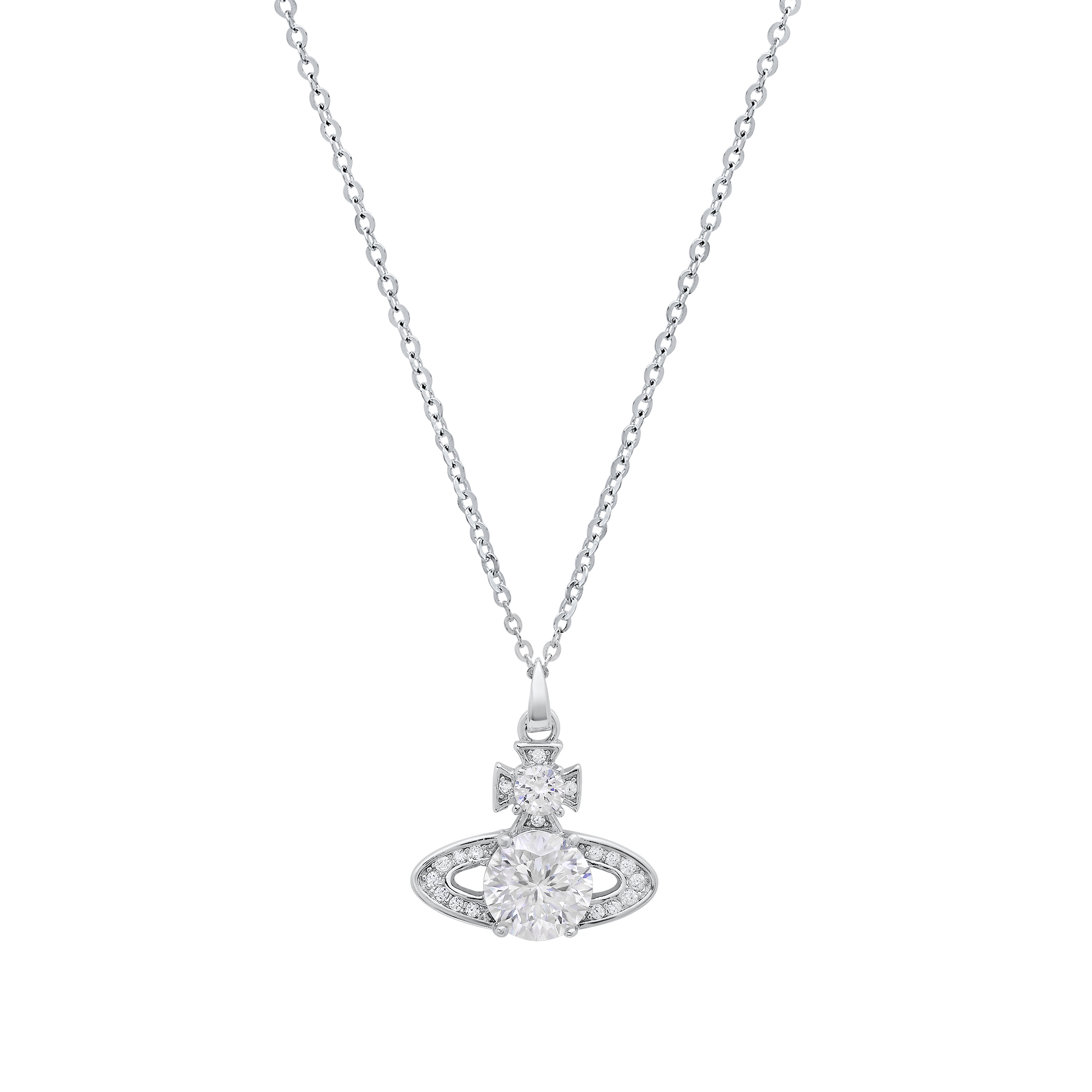Moissanite Diamond Saturn Necklace - Gallery 4