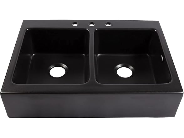 Sinkology Parker 34 Inch Black Fireclay
