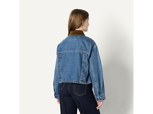 Women's Oversized-Fit Cropped Denim Jacket