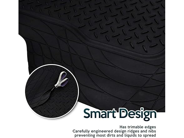 Zone Tech FM0006 Heavy Duty Cargo Trunk Floor Mat Black