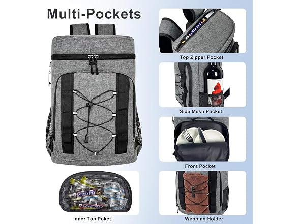 33 Cans Insulated Backpack Cooler