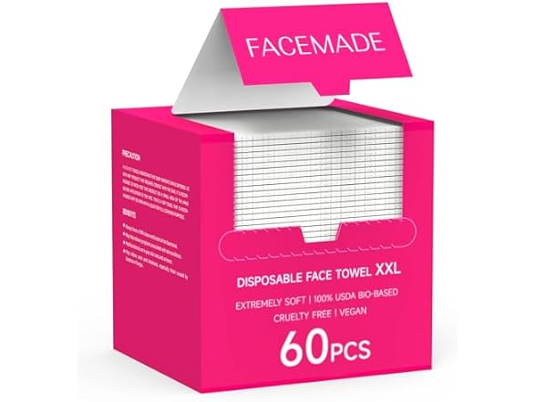 FACEMADE 60 Count XXL Disposable Face Towels