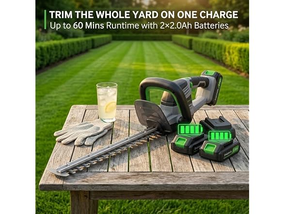 Endutools Cordless Electric Hedge Trimmer