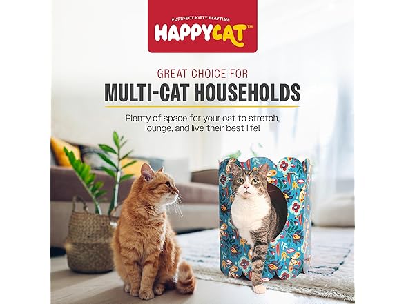 HappyCat Modern Reversible Cat Scratcher House
