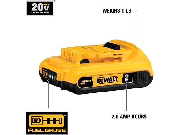 Dewalt DCB203 20V MAX Battery, Compact 2.0Ah