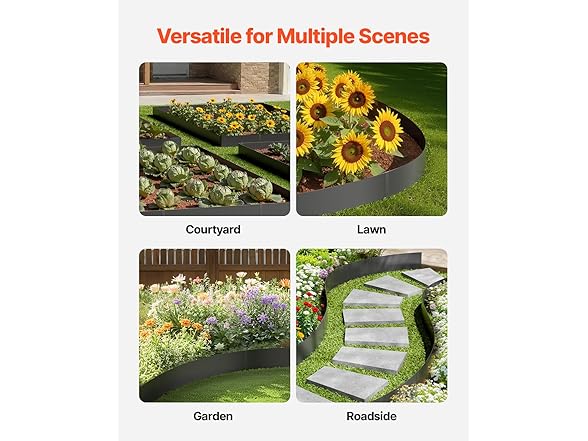 VEVOR 3-pack Steel Garden Edging Borders