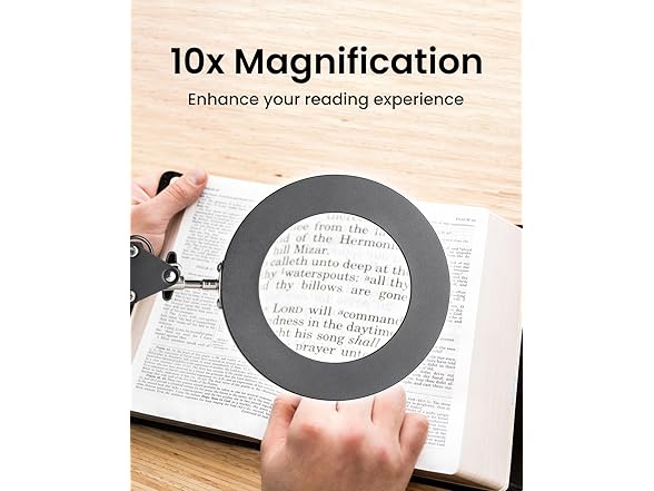 UBeesize 10X Magnifying Glass w/Light & Stand